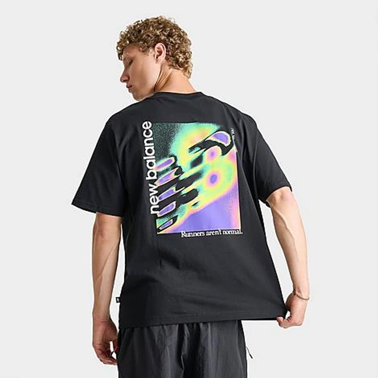 New Balance Men's Classic Tri-Logo Heat Map T-Shirt in Black Size: Small