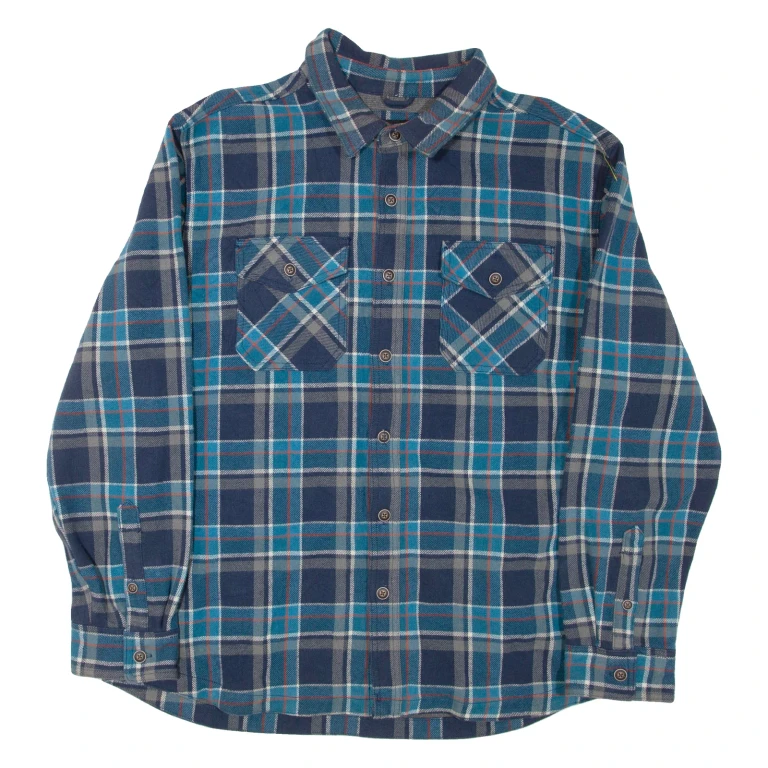 LEE Mens Shirt Blue Check Long Sleeve XL