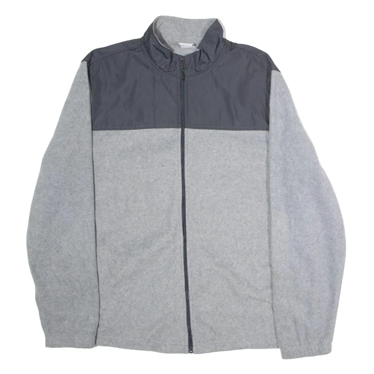 STARTER Mens Fleece Jacket Grey Colourblock XL