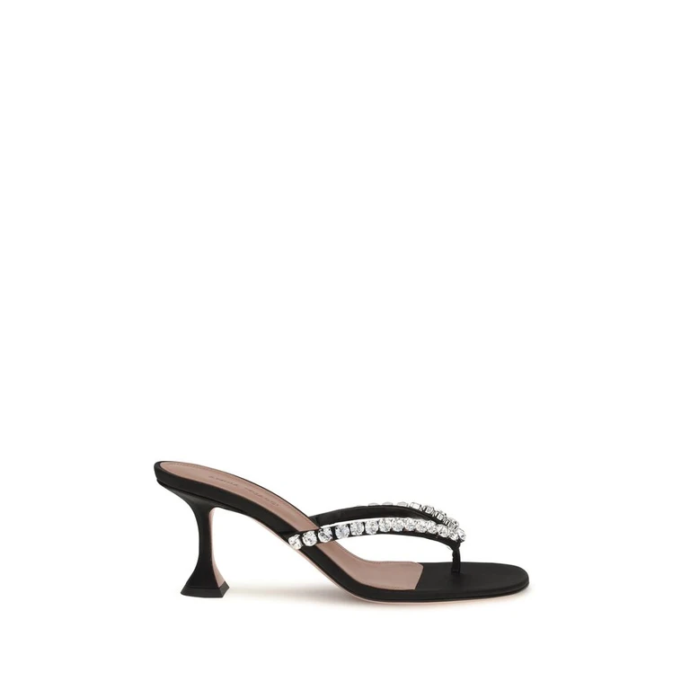 Black Silk Stiletto Heel Sandals - Women