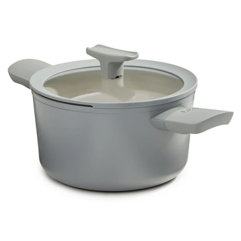 Balance Nonstick Ceramic Stockpot 8", 3.3qt. With Glass Lid, Recycled Aluminum, Moonmist