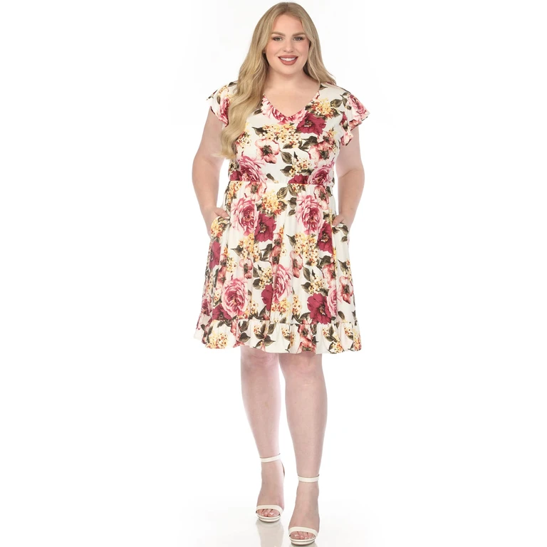 Women's Plus Size V-Neck Empire Dress