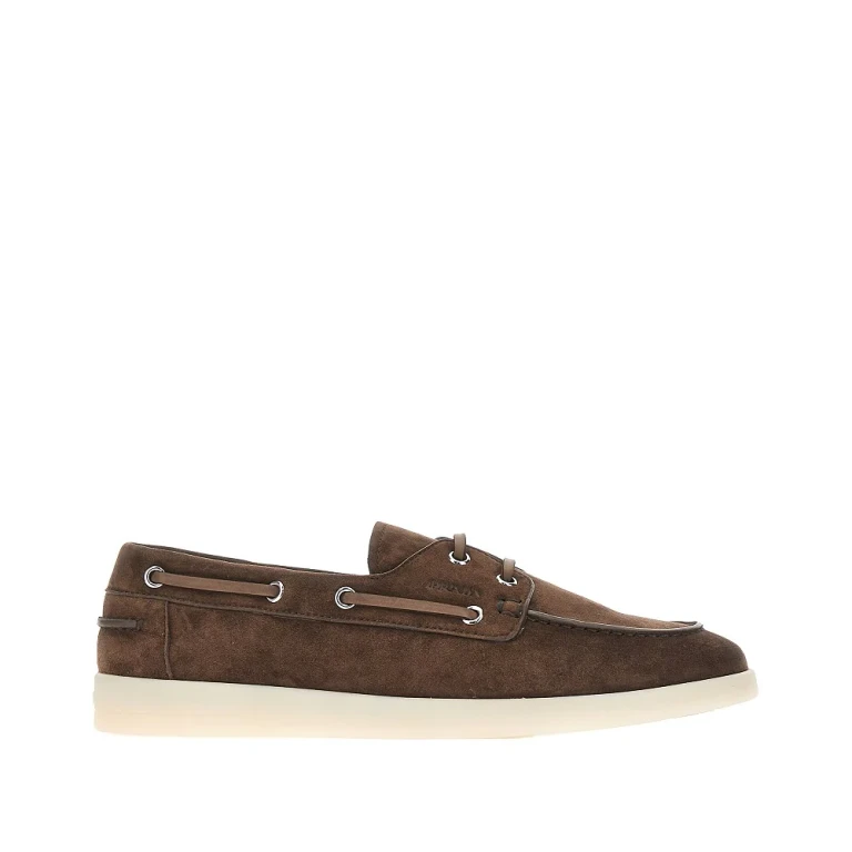 PRADA Suede boat Loafers Male 5