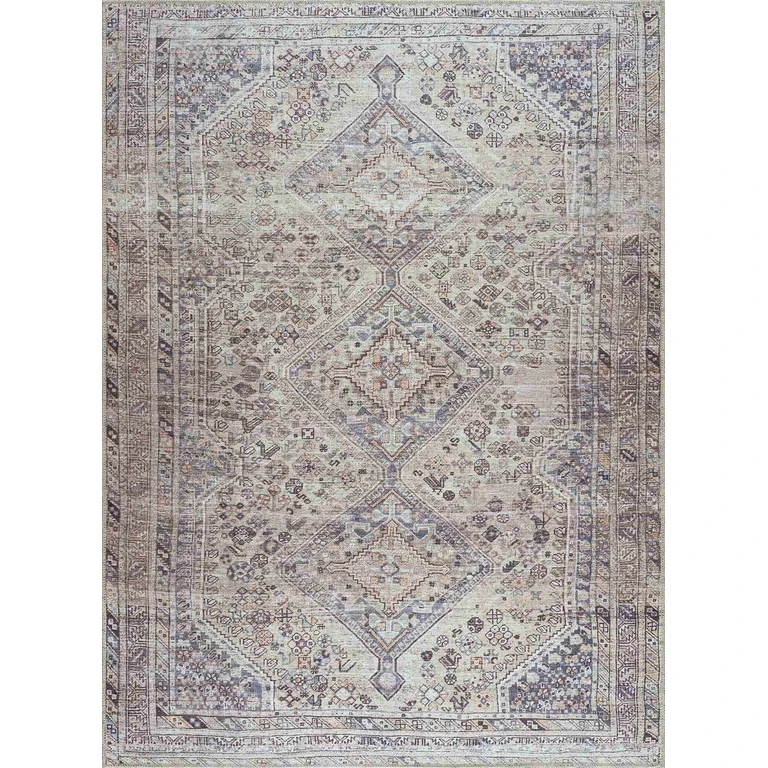 Barny Tan Washable Area Rug