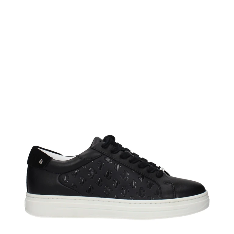 Jimmy Choo Black Leather Low Top Sneakers - Women