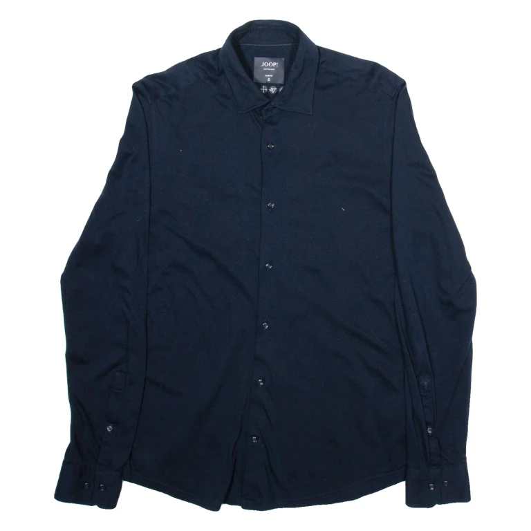 JOOP Slim Fit Mens Plain Shirt Black Long Sleeve M