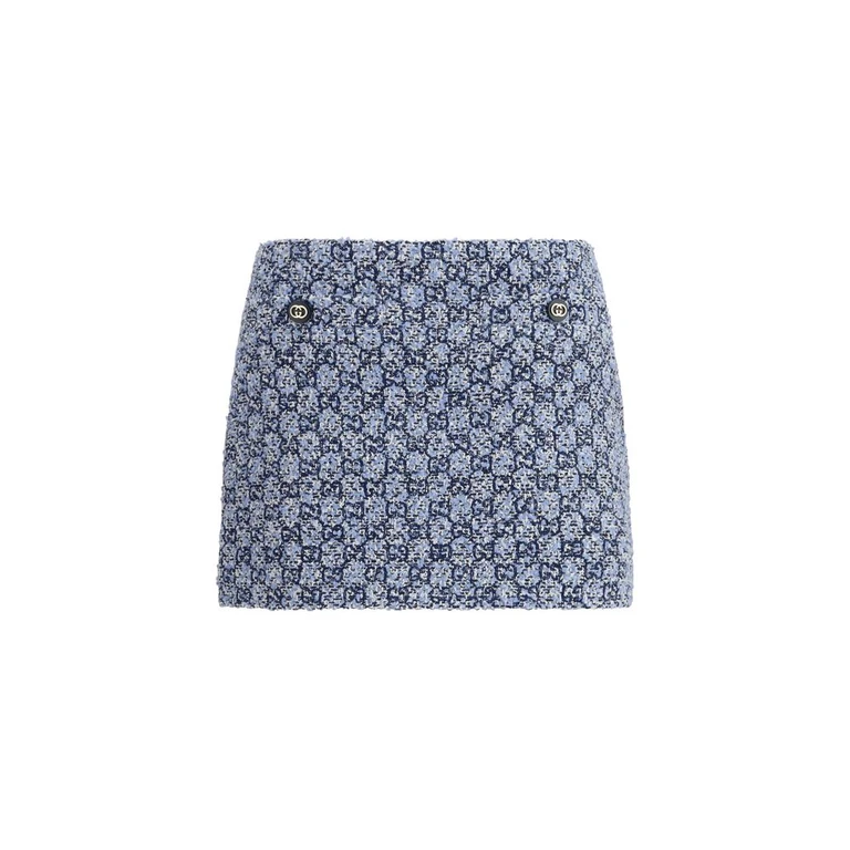 Gucci Blue Cotton Mini Skirt - Women