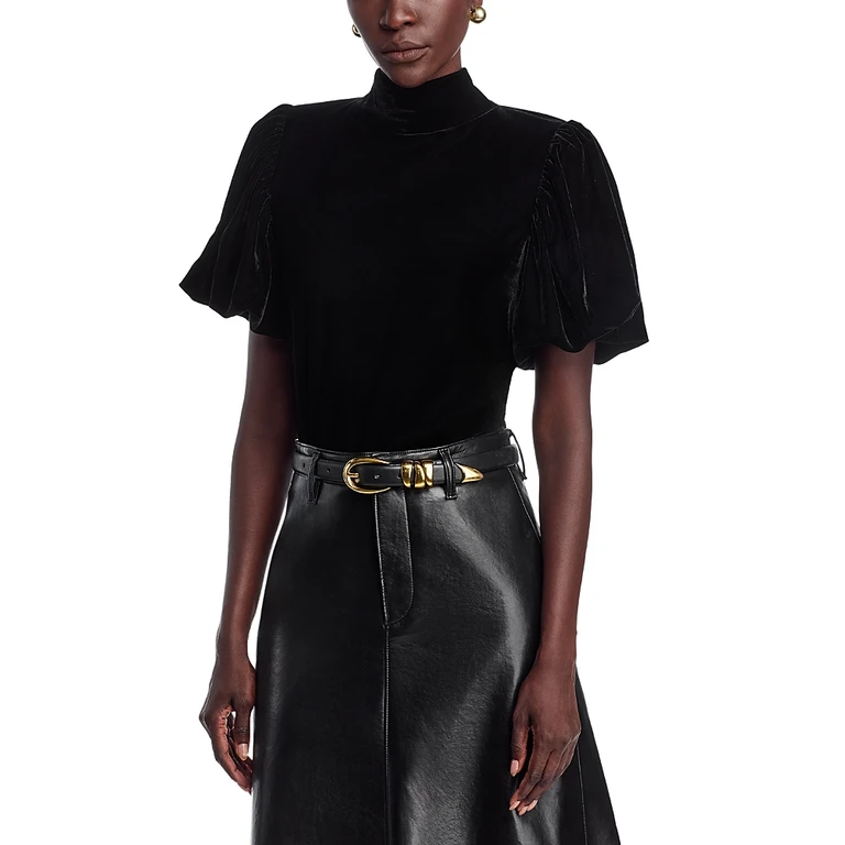Area Stars Velvet Mock Neck Top