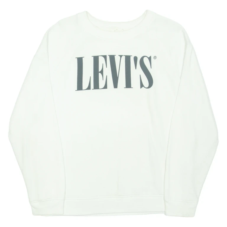 LEVI'S Womens Sweatshirt White S