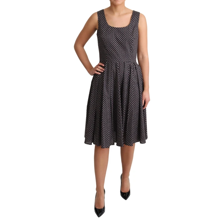 Dolce & Gabbana Black Floral Cotton A-Line Stretch Dress - Women