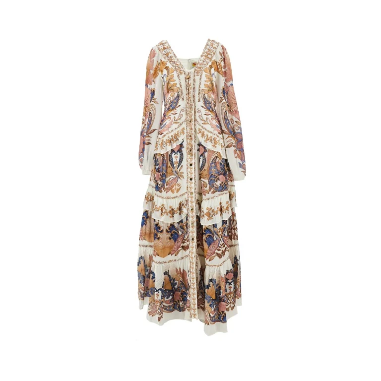Viscose crêpe long dress Woman L