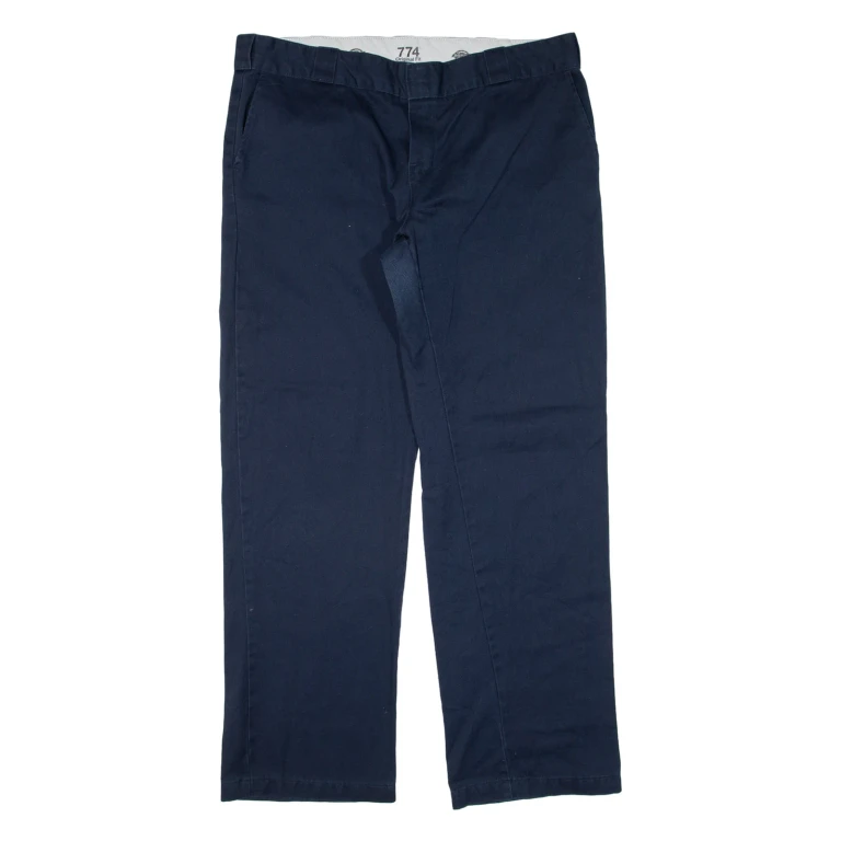 DICKIES 774 Workwear Womens Trousers Blue Regular Straight W36 L30
