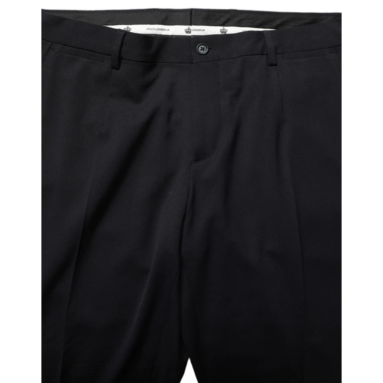 Dolce & Gabbana Black Wool Tapered Leg Dress Trouser Pants - Men