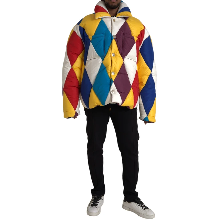 Dolce & Gabbana Multicolor Windbreaker Puffer Jacket Men Polyester Clothing - Men