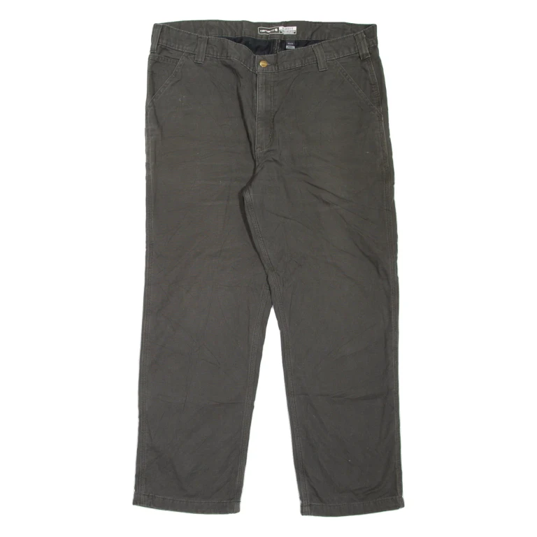 CARHARTT Lined Workwear Mens Jeans Grey Relaxed Tapered W40 L30