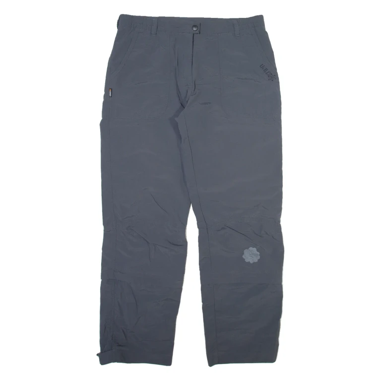 UNLICENSED Detachable Legs Womens Trousers Grey Relaxed Straight W30 L28