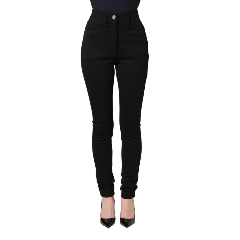 Dolce & Gabbana Black Nylon Stretch Skinny High Waist Pants Elastane - Women