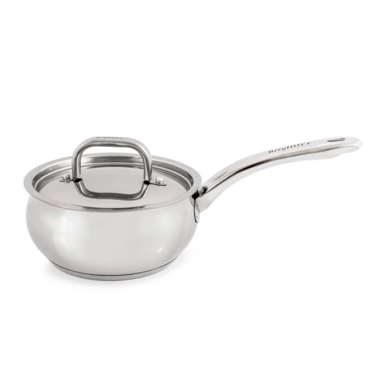 Belly Shape 18/10 Stainless Steel 6.25" Sauce Pan with SS Lid, 1.5qt.