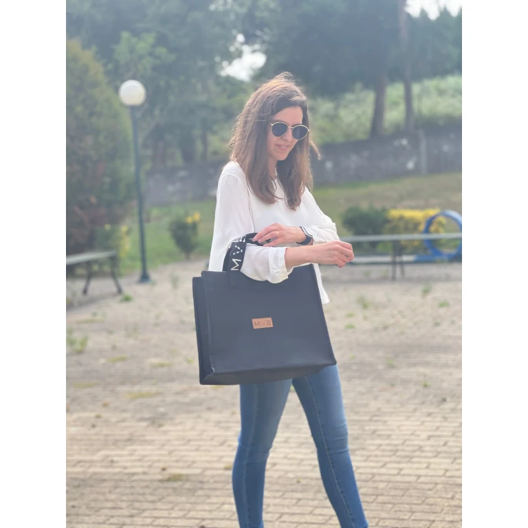 Tote Bag XL black cork