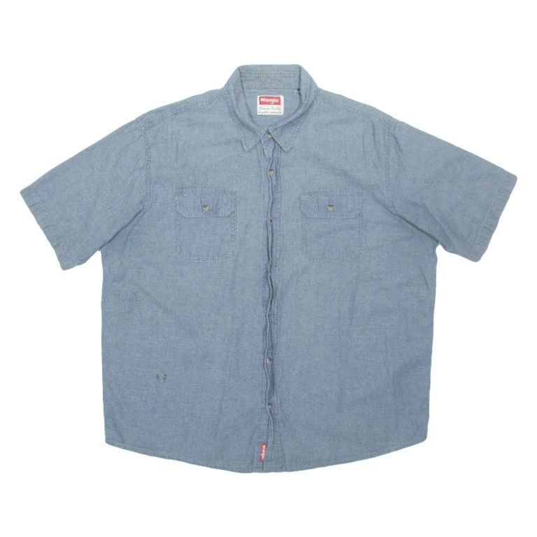 WRANGLER Mens Plain Shirt Blue XL