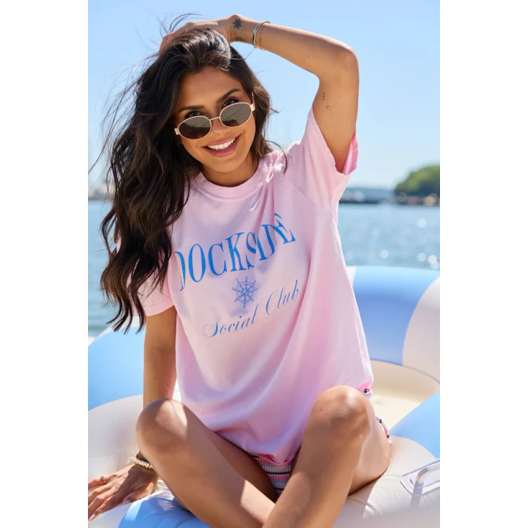 Dockside Social Club Light Pink Graphic Tee
