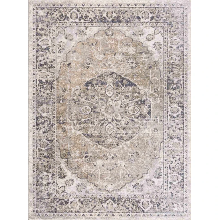 Rudo Beige Flat Pile Washable Rug