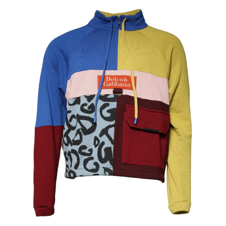 Multicolor Patchwork Men Sweatshirt Sweater Cotton Polyester Clothing - Men