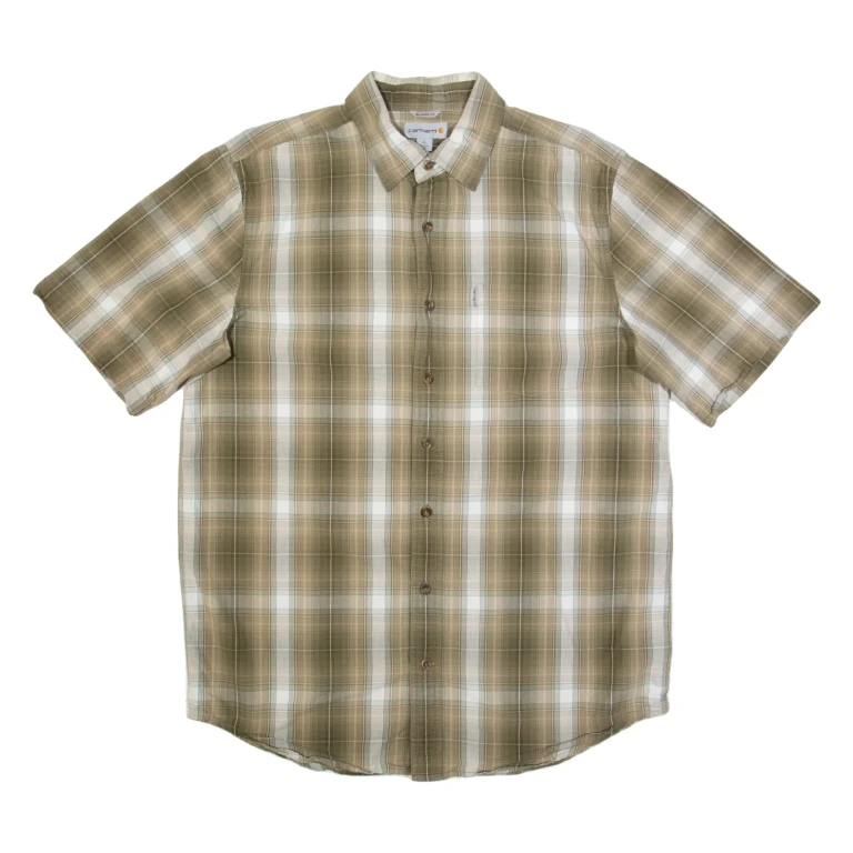 CARHARTT Relaxed Fit Mens Shirt Beige Check L