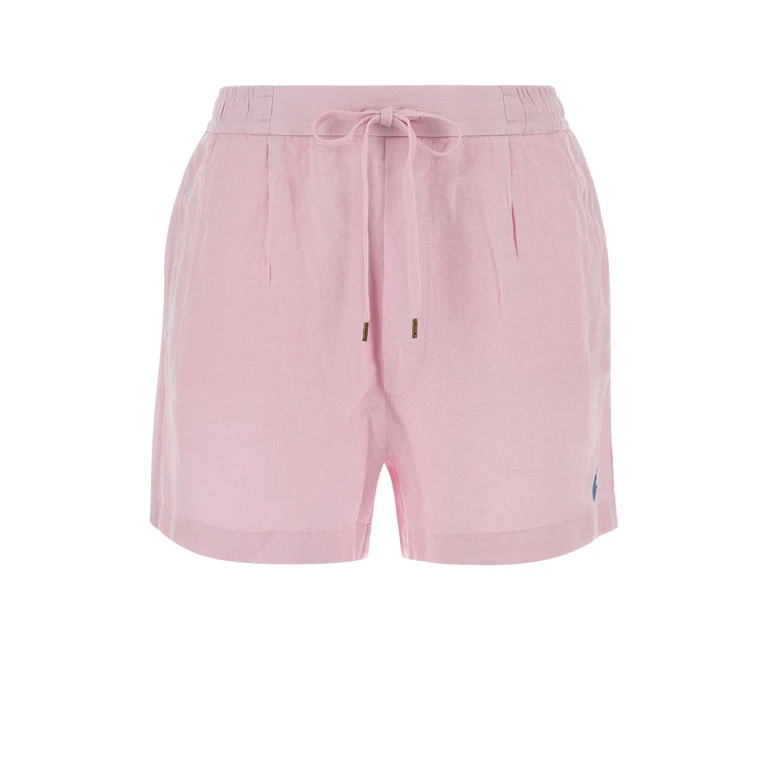 Polo Ralph Lauren Pastel Pink Linen Bermuda Shorts 007 Exterior - Women
