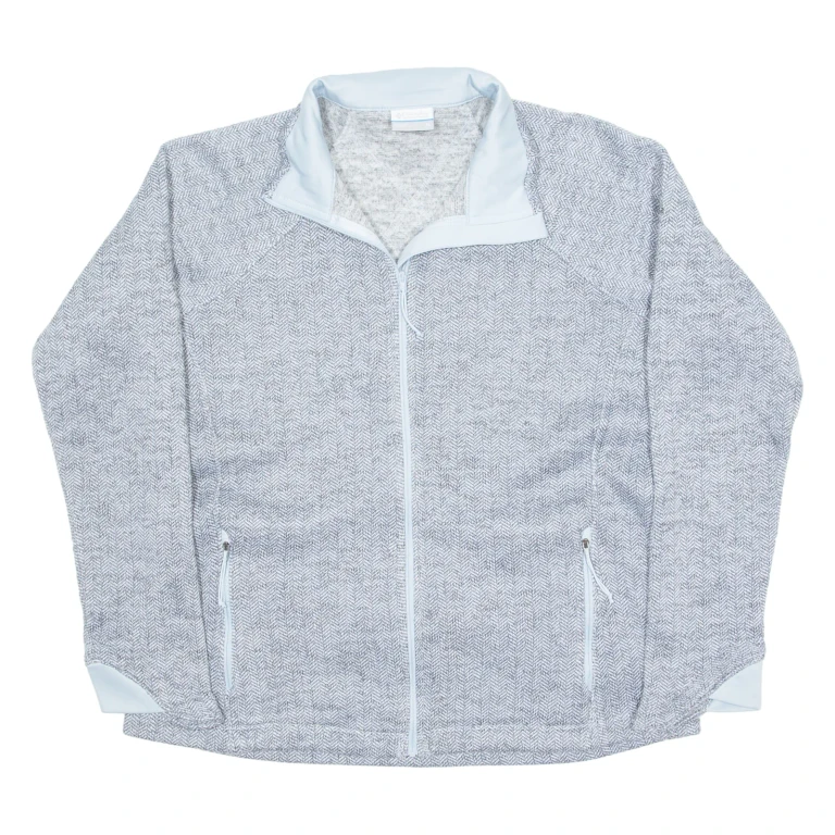 COLUMBIA Womens Fleece Jacket Blue Herringbone XL