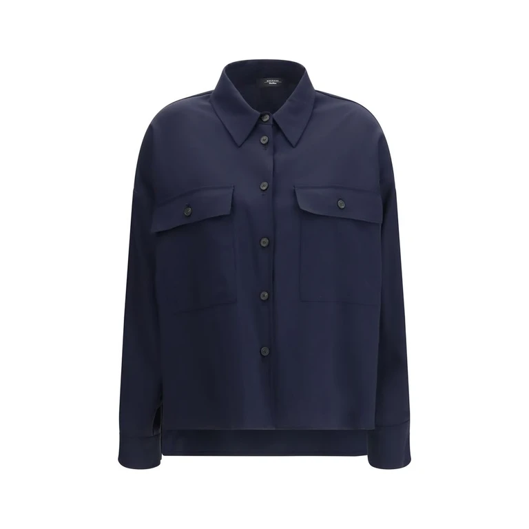 Max Mara Blue Wool Oves Aries Jacket Clothing - Women
