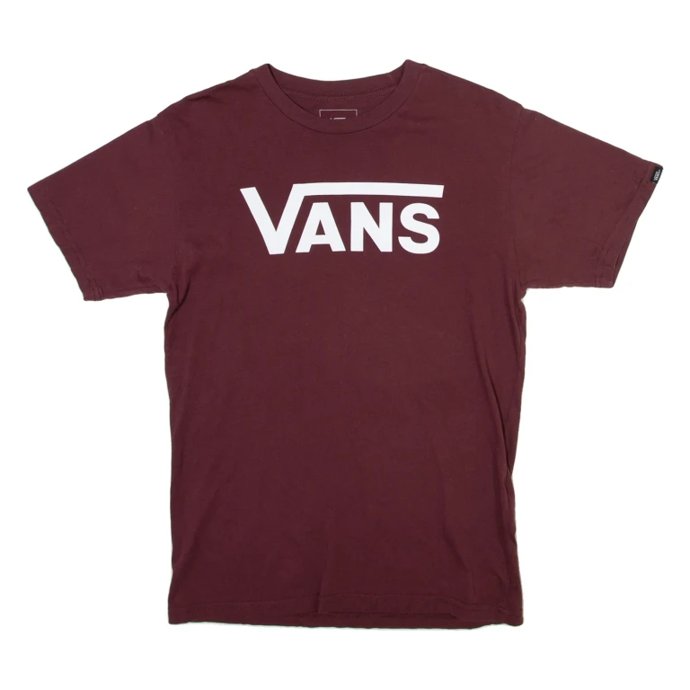 VANS Mens T-Shirt Maroon S