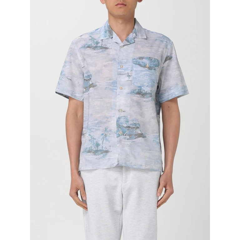 Shirt Men color Gnawed Blue (I75CAMI07TES0I24608)