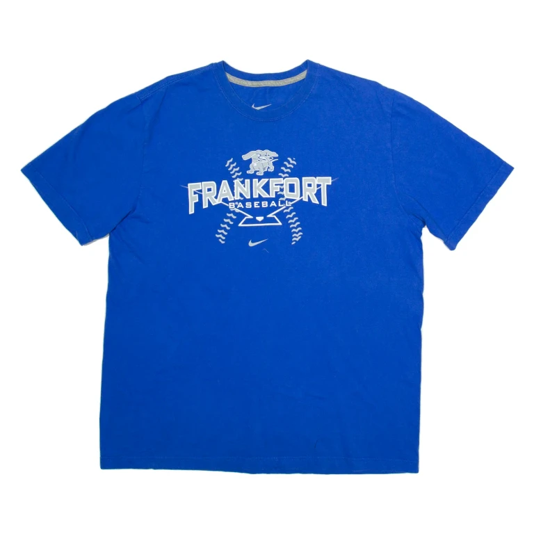 NIKE Frankfort Baseball Mens T-Shirt Blue USA XL