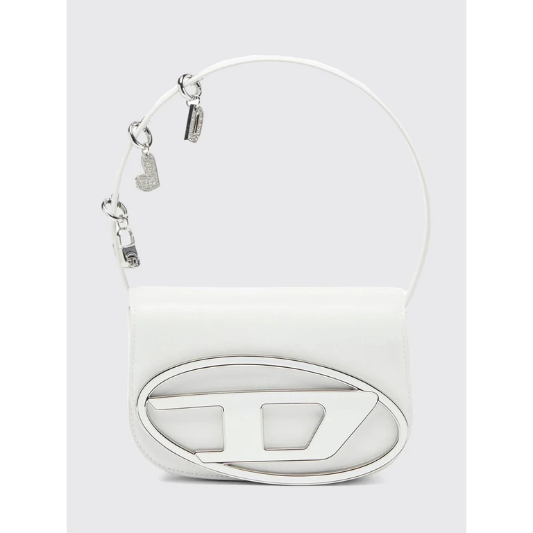 1DR Mini Bag aus glattem Leder mit ovalem D-Logo und abnehmbarem Anhänger