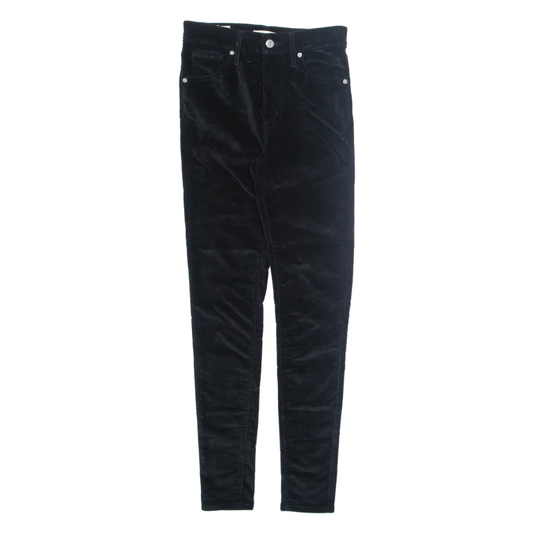 LEVI'S Womens Velvet Trousers Black Slim Tapered W25 L29