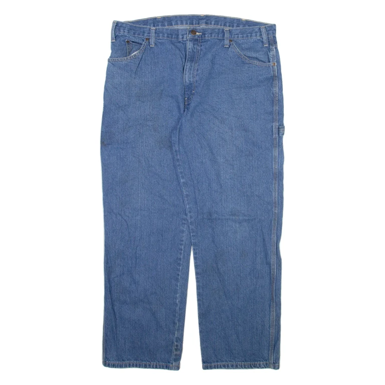 DICKIES Carpenter Mens Jeans Blue Regular Straight W38 L30