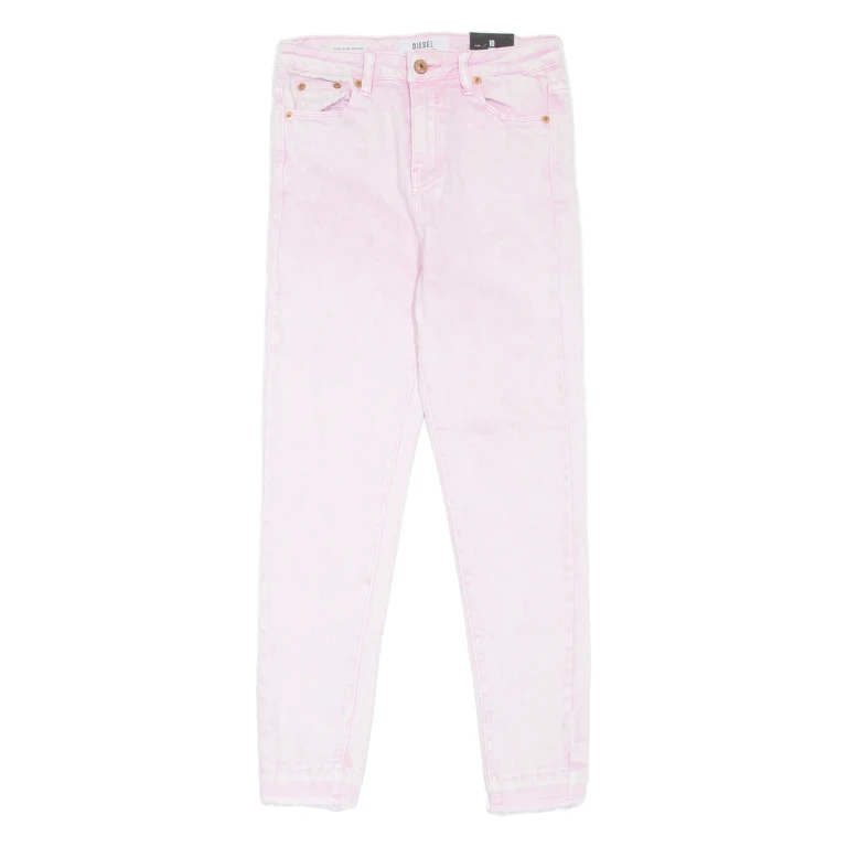 DIESEL High Rise Womens Jeans Pink Slim Skinny Acid Wash W28 L26