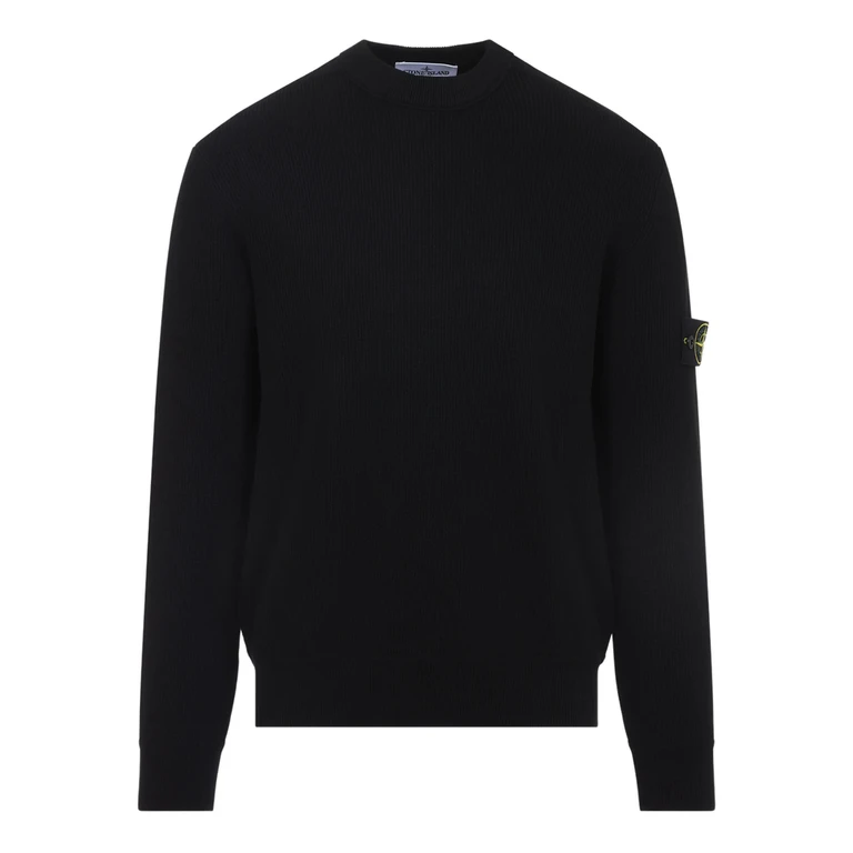 Logo-patch Ribbed-knit Sweater