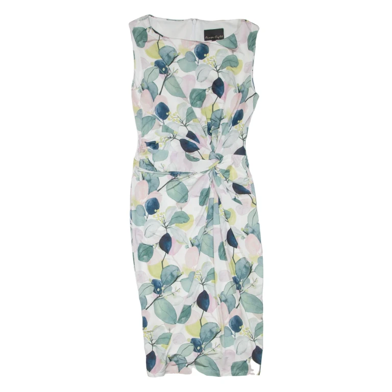 PHASE EIGHT Womens Day Dress White Floral Sleeveless Knee Length UK 10