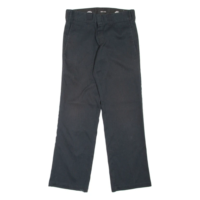 DICKIES Workwear Womens Trousers Black Slim Straight W28 L30