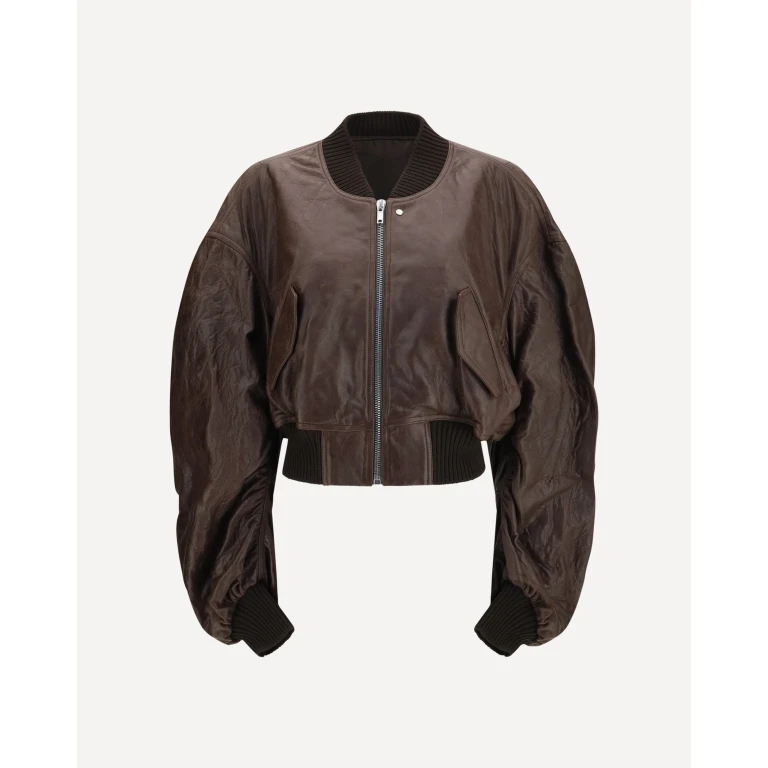 Cropped leather Bomber Jacket Female 40