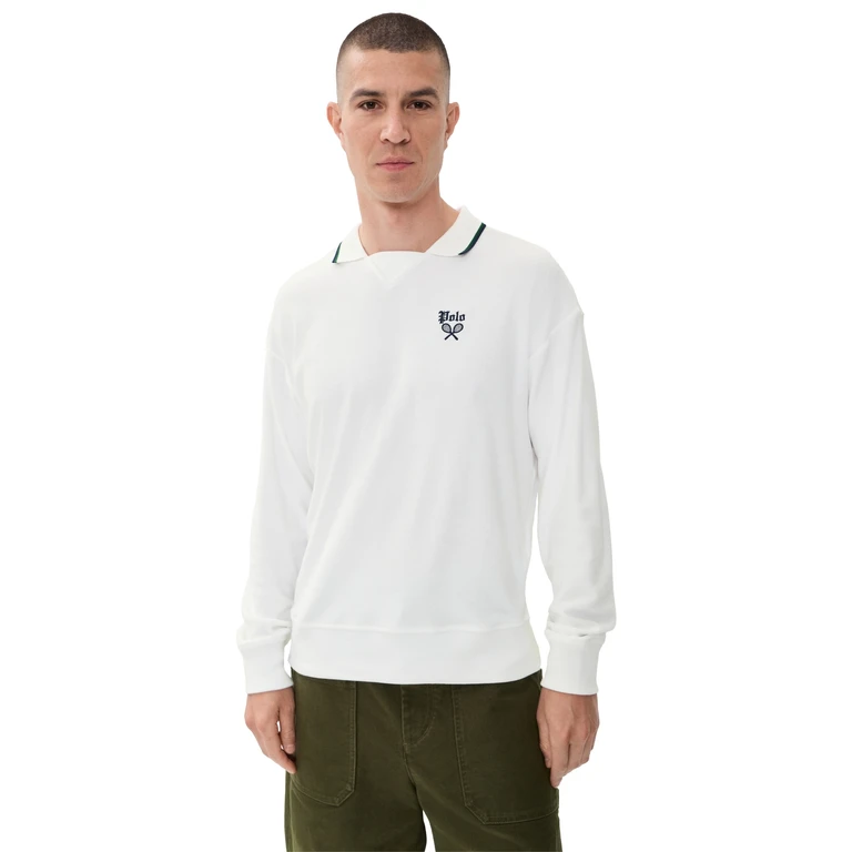 Polo Ralph Lauren Tennis Logo Polo Sweatshirt White M