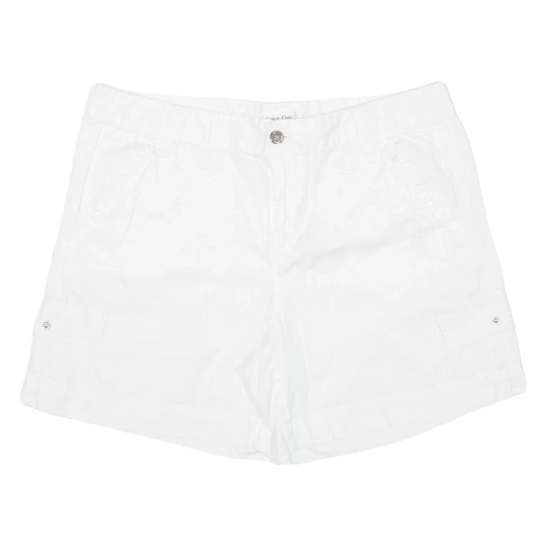 CALVIN KLEIN Womens Casual Shorts White Relaxed XL W36