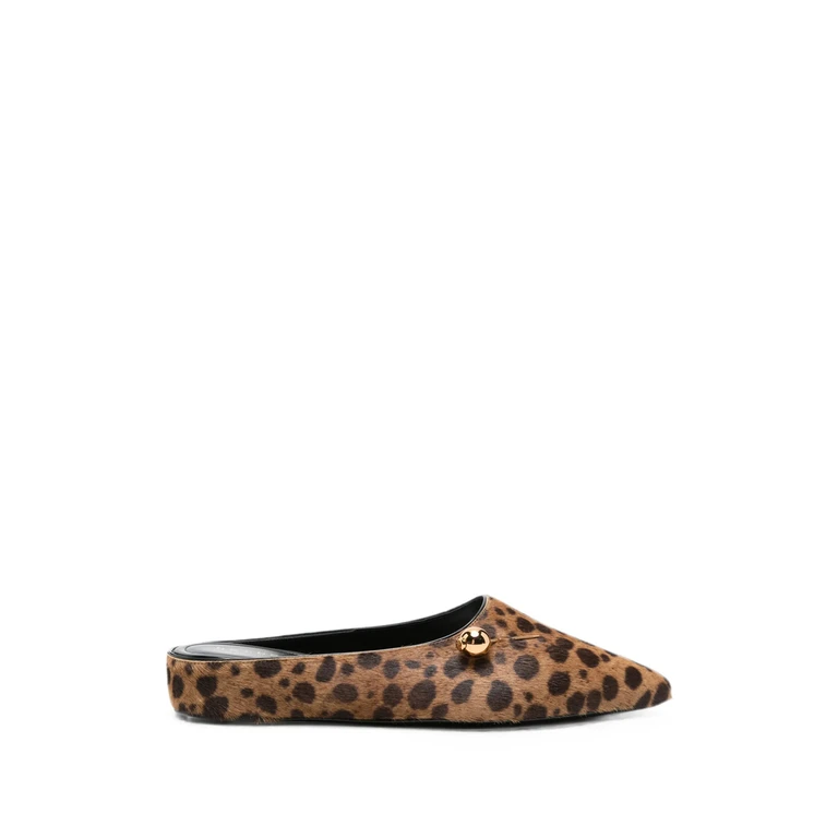 Sleep On It Leopard-print Leather Mules