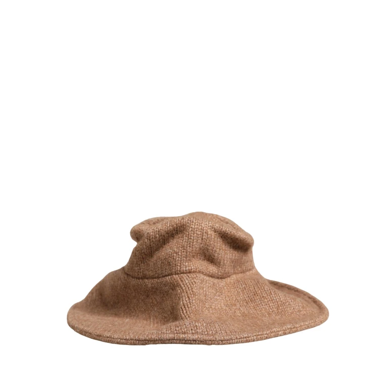 Dolce & Gabbana Brown Llama Wool Women Knitted Capello Hat Nylon - Women
