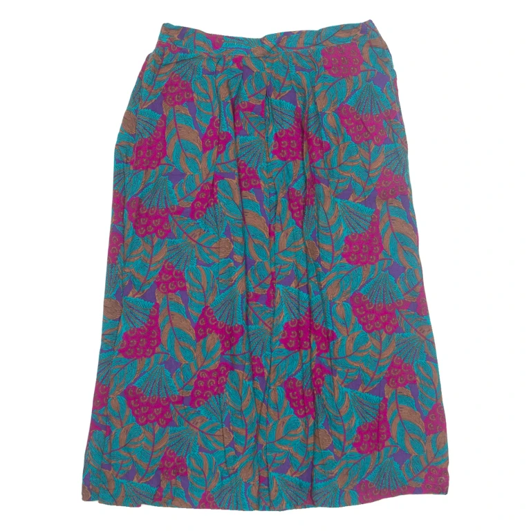 Womens A-Line Skirt Blue Midi 90s Floral M