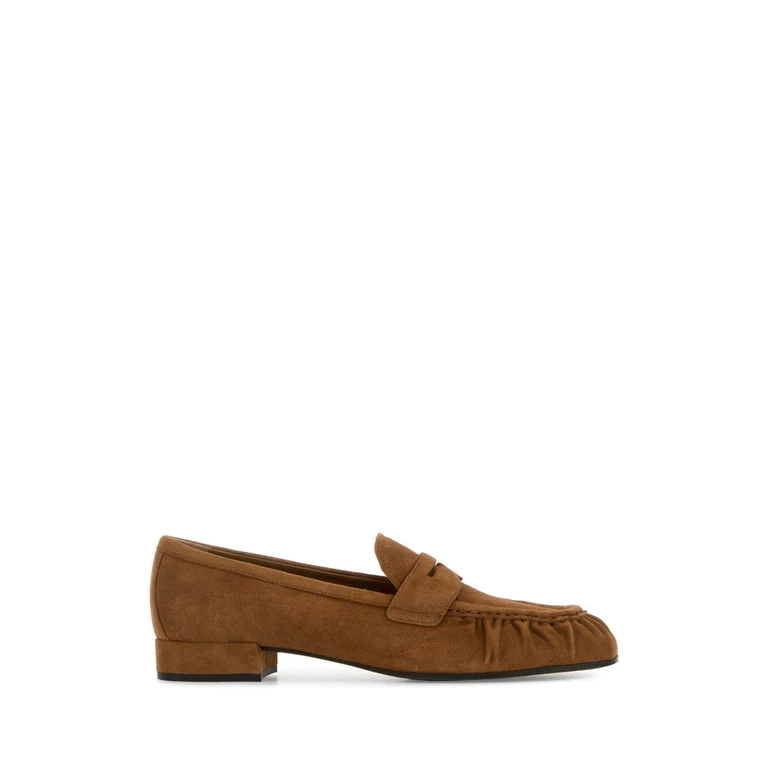 Camel Suede Loafers Cannella Mocassini - Women