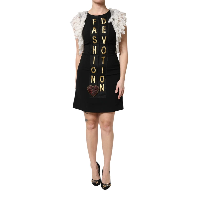 Dolce & Gabbana Black Fashion Devotion Embellish Mini Dress - Women