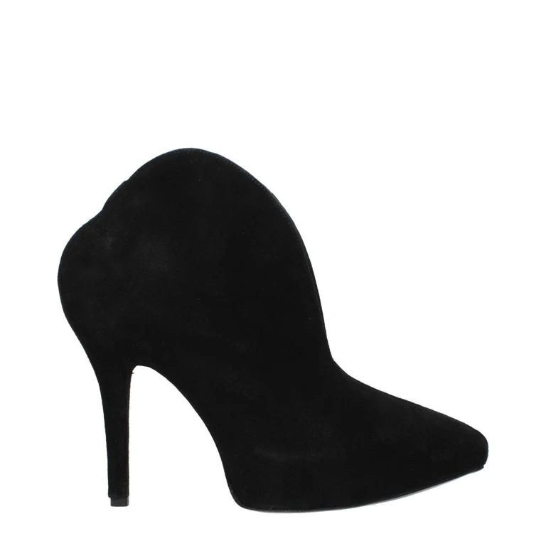 Black Leather Ankle Boots - Women